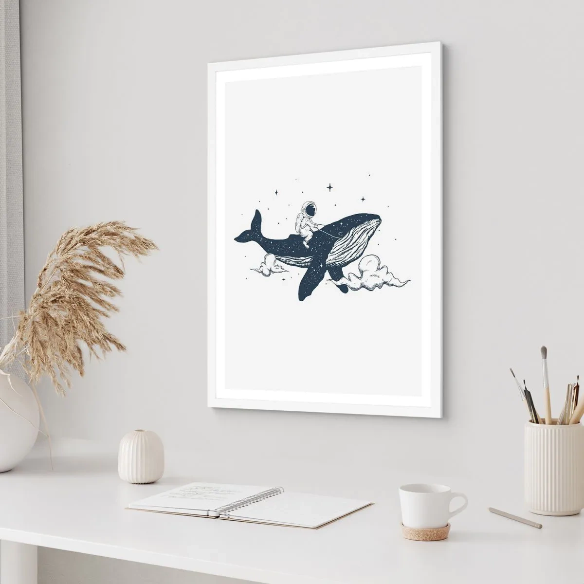 Plakat i hvid ramme - Et kosmisk eventyr - 30x40 cm