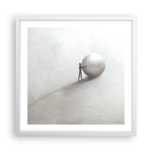 Plakat i hvid ramme - Livets spil - 50x50 cm