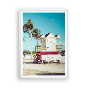 Plakat i hvid ramme - En smuk dag foran dig - 70x100 cm