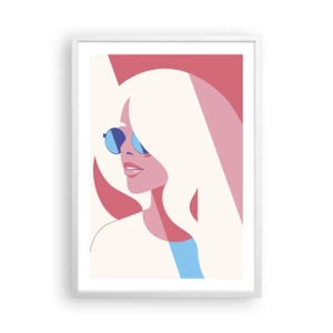 Plakat i hvid ramme - Det var en blondine... - 50x70 cm