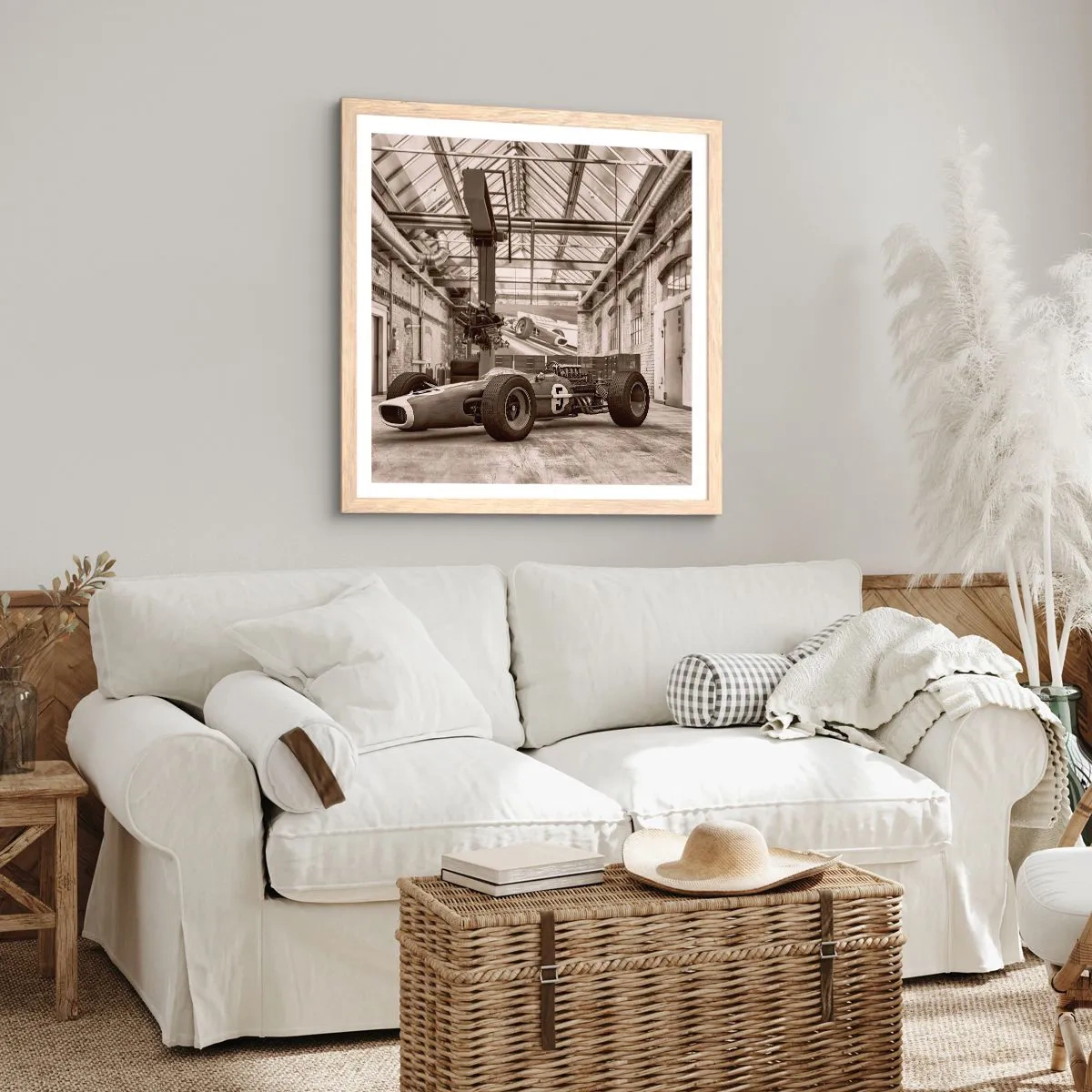 Plakat i ramme af lyst egetræ - Vinderens hvile - 50x50 cm