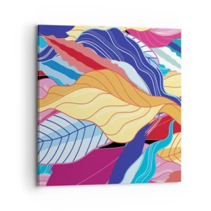 Lærredstryk - Billede på lærred - Et farverigt rod - 70x70 cm