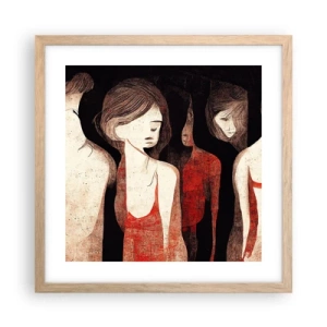 Plakat i ramme af lyst egetræ - Mørkets madonnaer - 40x40 cm