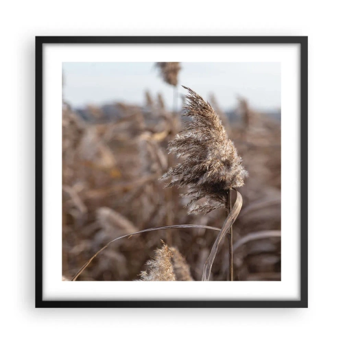Plakat i sort ramme - Tid til at flyve væk med vinden - 50x50 cm