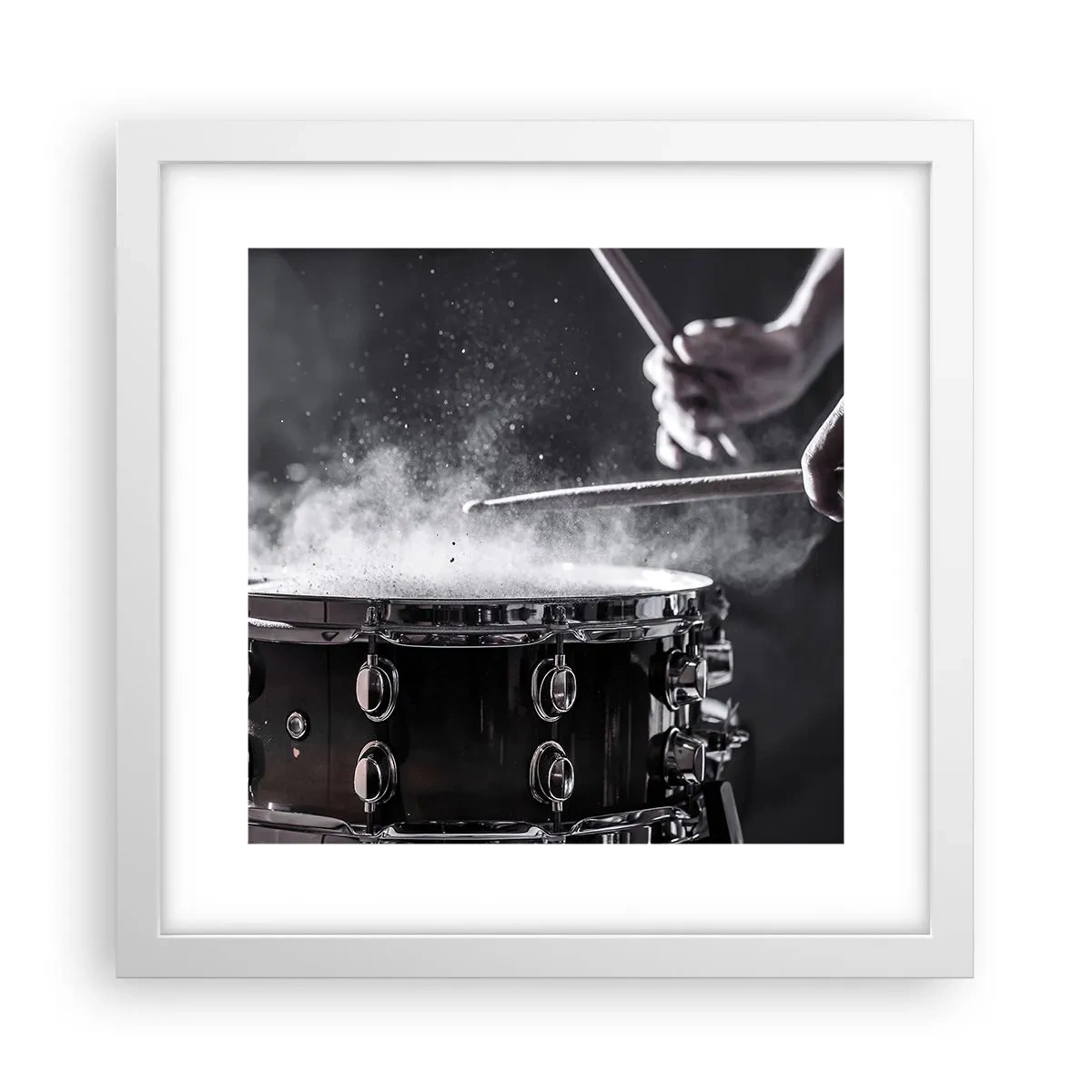 Plakat i hvid ramme - Musikkens puls - 30x30 cm