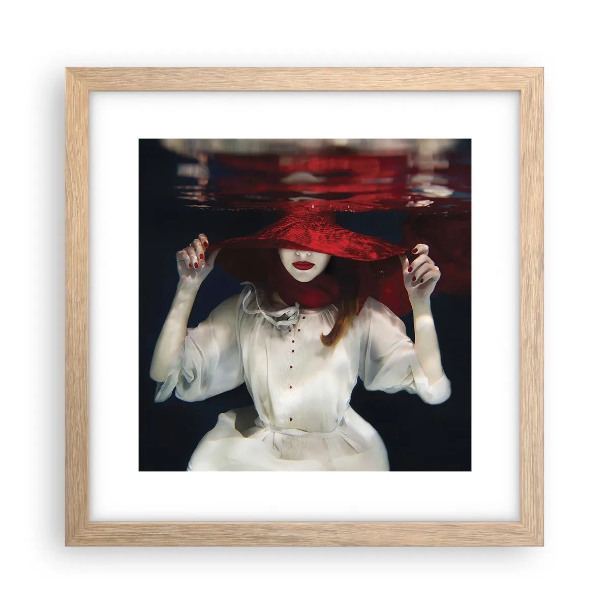 Plakat i ramme af lyst egetræ - Vidunderkvinden - 30x30 cm