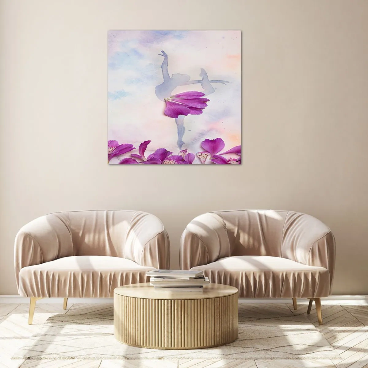 Billede på glas - Delikat som en blomst - 40x40 cm