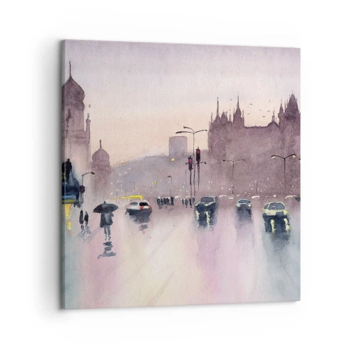 Lærredstryk - Billede på lærred - I en regnfuld tåge - 50x50 cm
