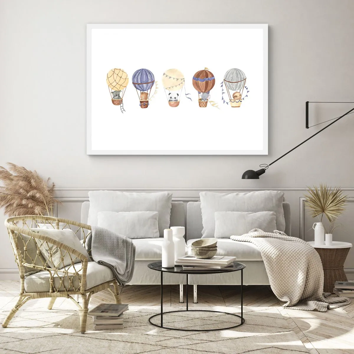 Plakat i hvid ramme - Venner på farten - 91x61 cm