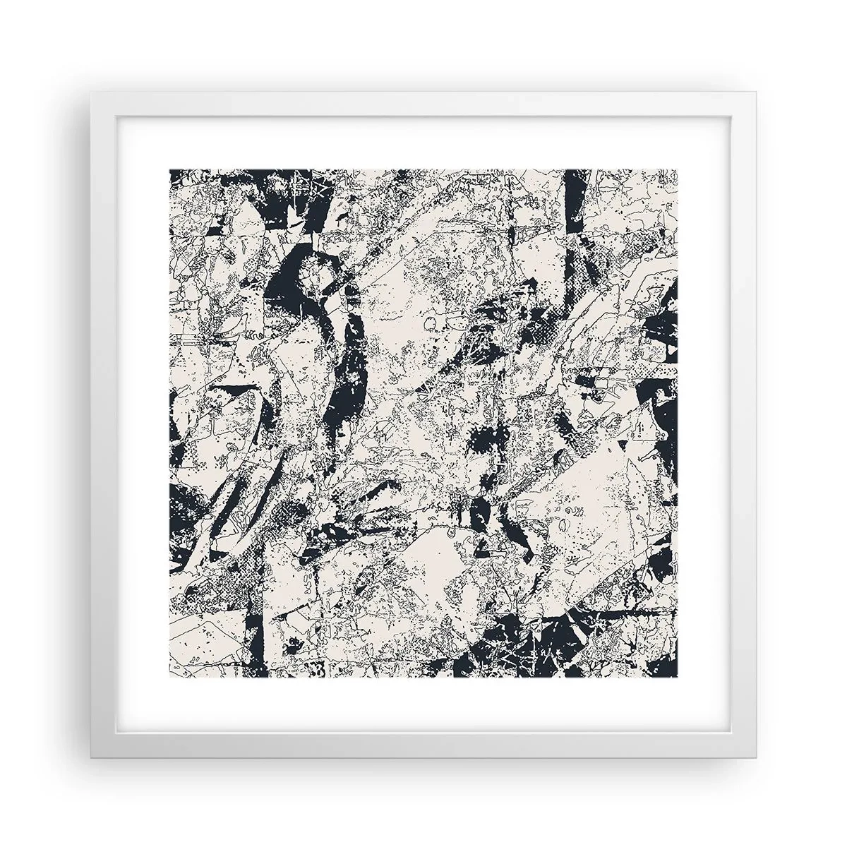 Plakat i hvid ramme - Modsætningernes gennemtrængning - 40x40 cm