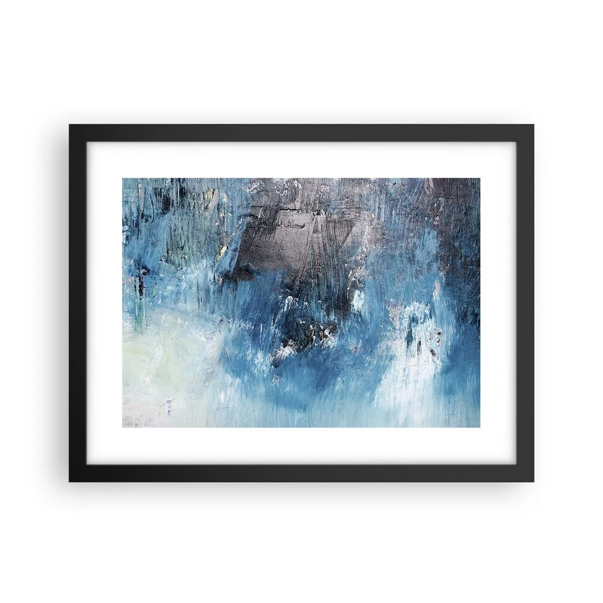 Plakat i sort ramme - Blå rapsodi - 40x30 cm