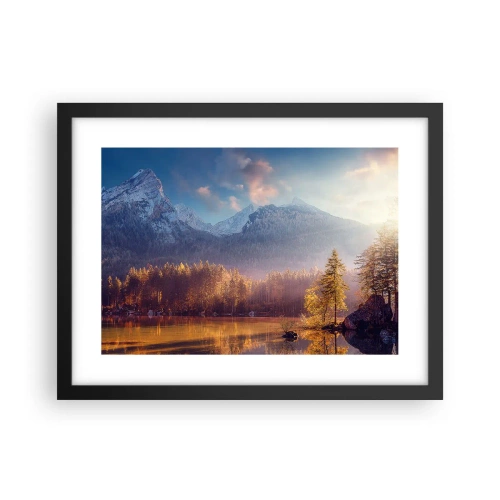 Plakat i sort ramme - I bjerge og dale - 40x30 cm