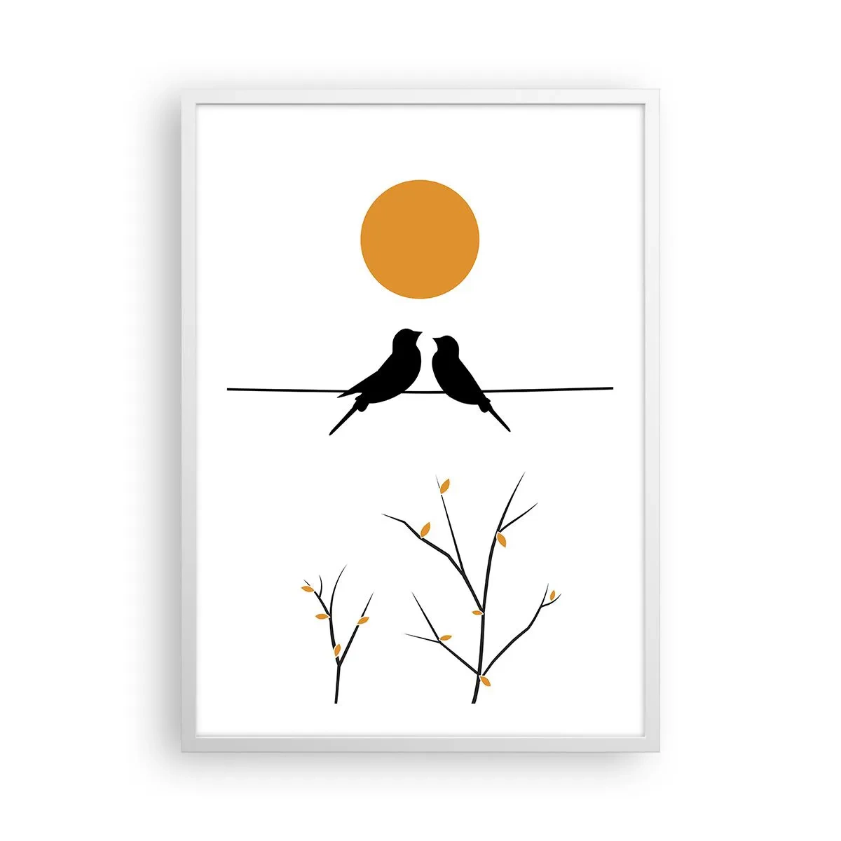 Plakat i hvid ramme - Nattergal - 50x70 cm