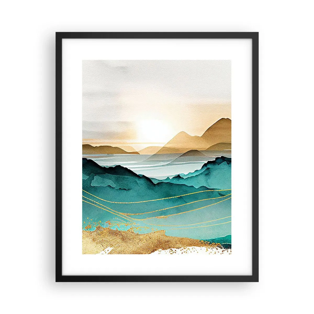 Plakat i sort ramme - På grænsen til abstraktion - landskab - 40x50 cm