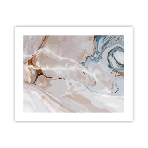 Plakat - Blå slynger sig under det hvide - 50x40 cm