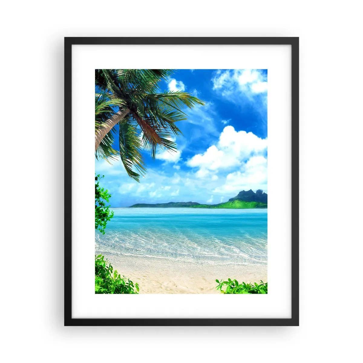 Plakat i sort ramme - Azur i troperne - 40x50 cm