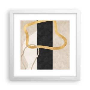 Plakat i hvid ramme - Sløjfeformede former - 30x30 cm
