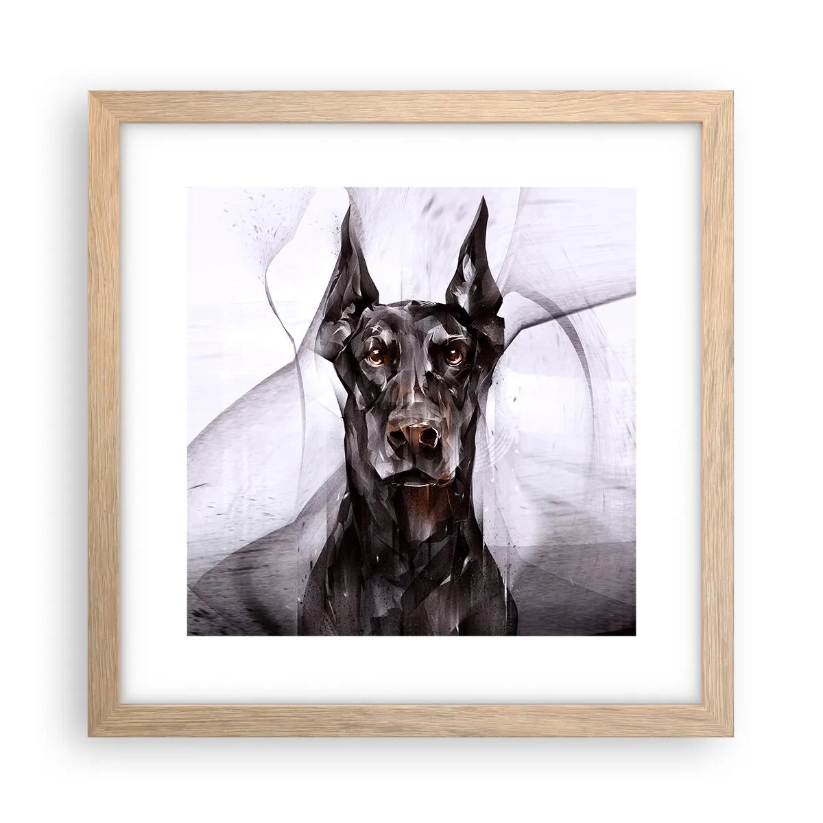 Plakat i ramme af lyst egetræ - Nobelt født - 30x30 cm