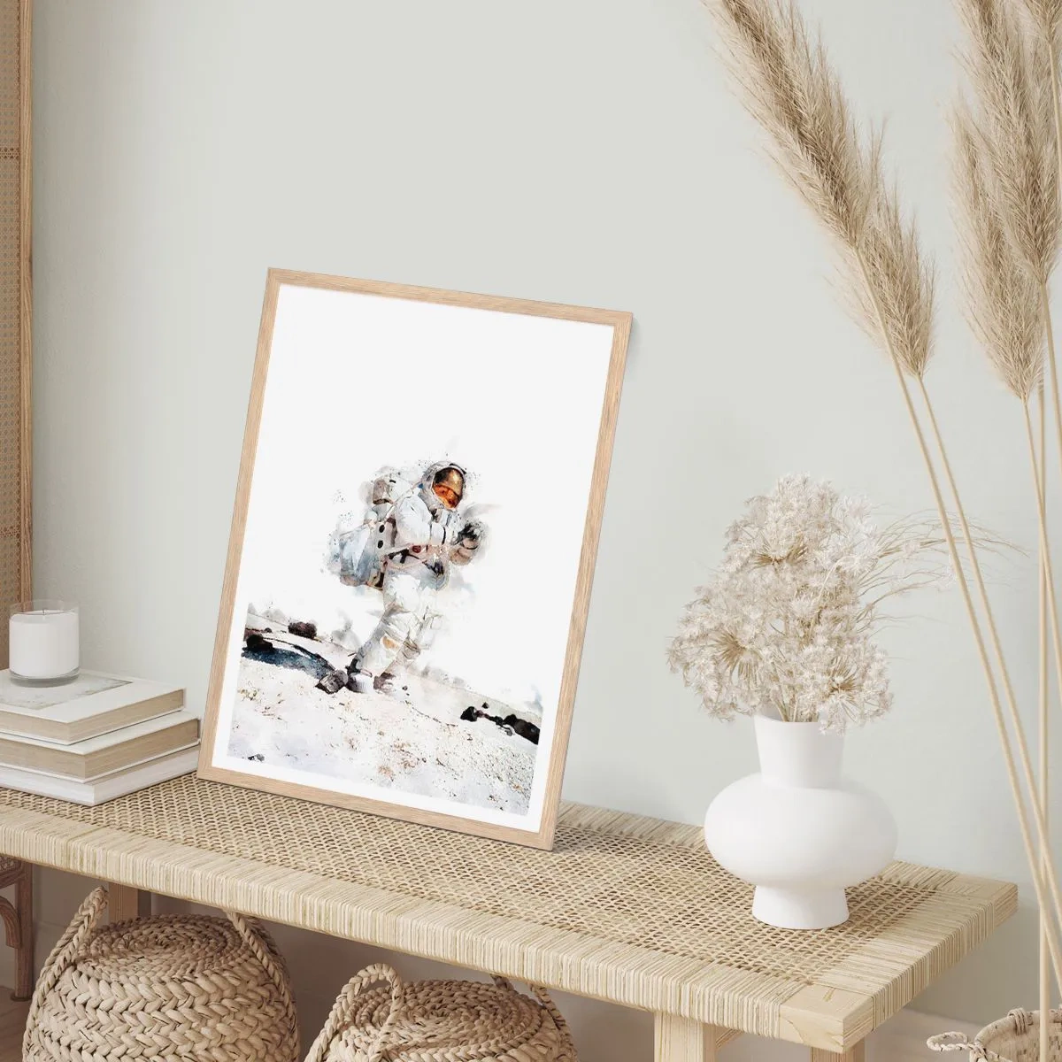 Plakat i ramme af lyst egetræ - Jordens budbringer - 50x70 cm