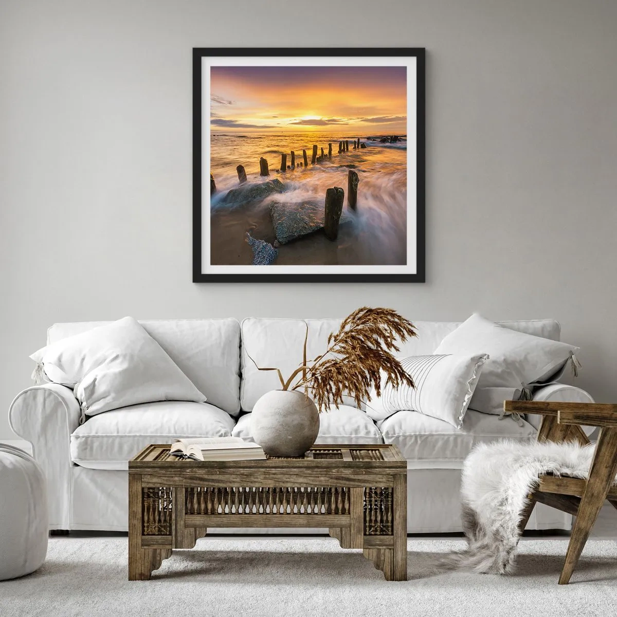 Plakat i sort ramme - Østersøens rå skønhed - 30x30 cm