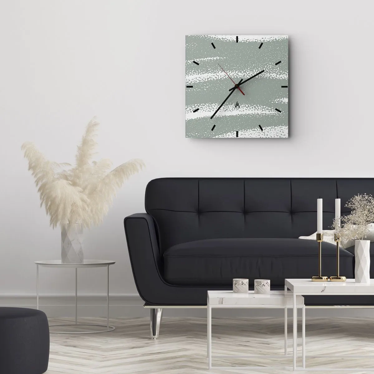 Vægur, Uret - Abstraktion i vinterstemning - 30x30 cm