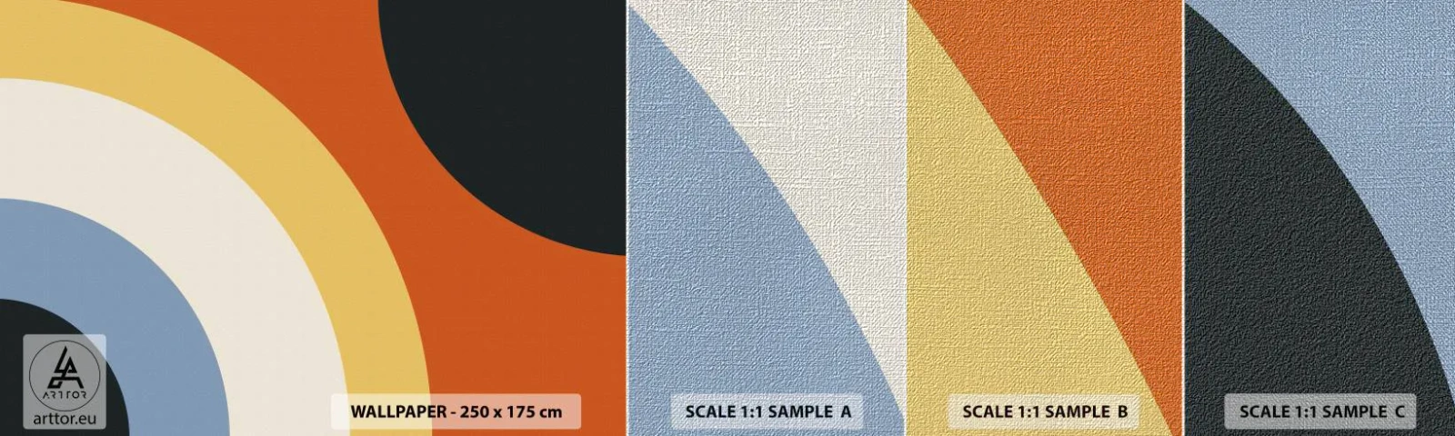 Prøve Fototapet Premium Canvas - Over for hinanden - Abstraktion, Stykke, Moderne kunst - 100x30 cm