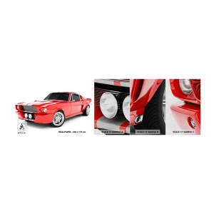 Prøve Fototapet Premium Sand - Mustang så hurtigt som vinden - Automotive, Veteranbil, Mustang bil 1967 - 100x30 cm