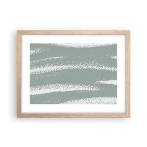 Plakat i ramme af lyst egetræ - Abstraktion i vinterstemning - 40x30 cm