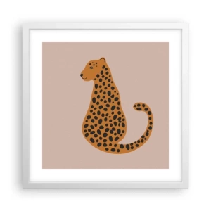 Plakat i hvid ramme - Leopardprint er et moderigtigt mønster - 40x40 cm