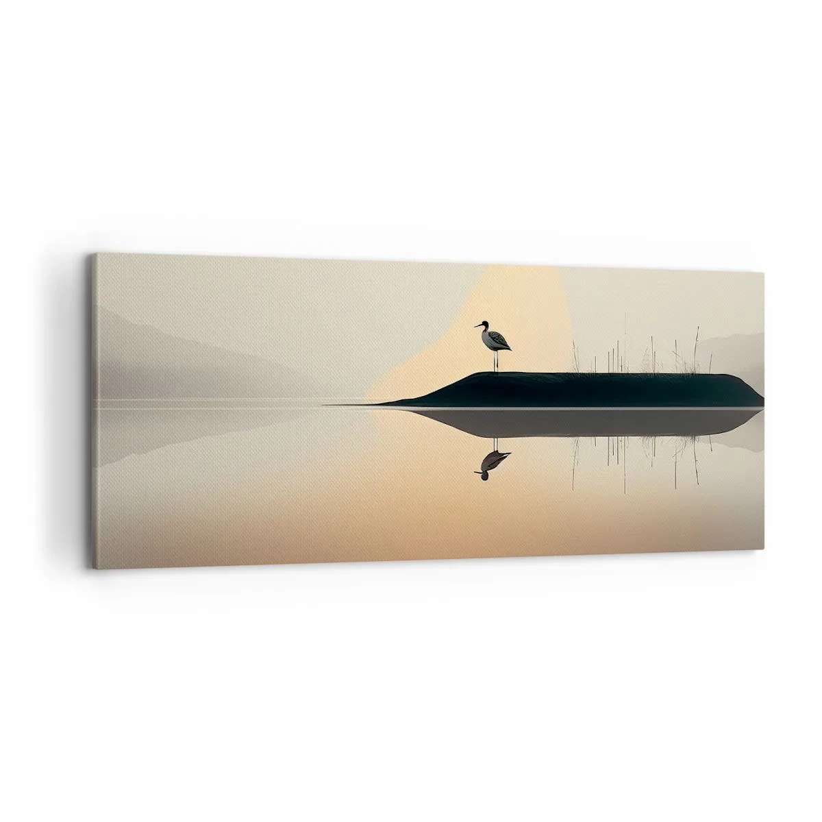 Lærredstryk - Billede på lærred - Herre på søen - 100x40 cm