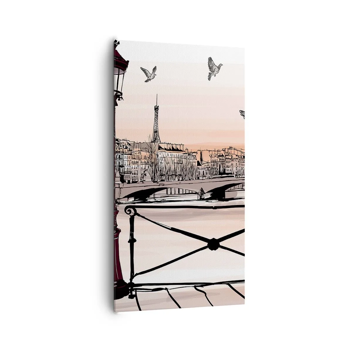 Lærredstryk - Billede på lærred - Over Paris' hustage - 65x120 cm