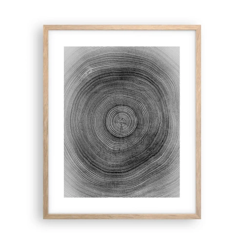 Plakat i ramme af lyst egetræ - Et tegn på tiden - 40x50 cm