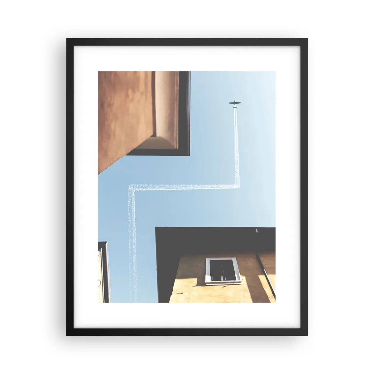 Plakat i sort ramme - Over den urbane labyrint - 40x50 cm