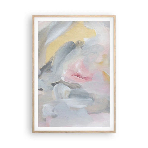 Plakat i ramme af lyst egetræ - I en pastelfarvet verden - 70x100 cm