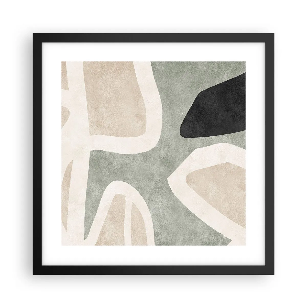 Plakat i sort ramme - Komposition med et sort tema - 40x40 cm