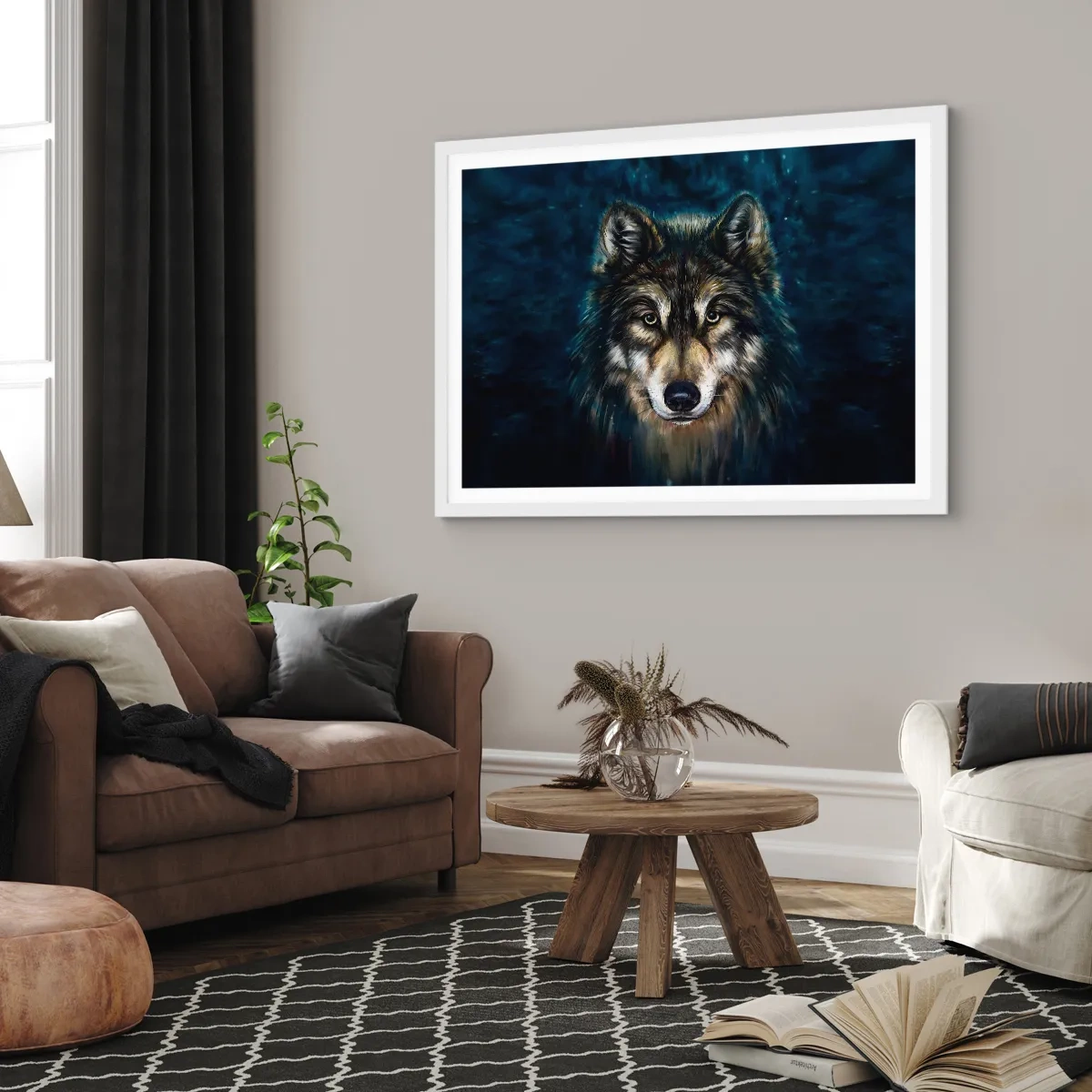 Plakat i hvid ramme - Alfa? Og omega - 50x40 cm