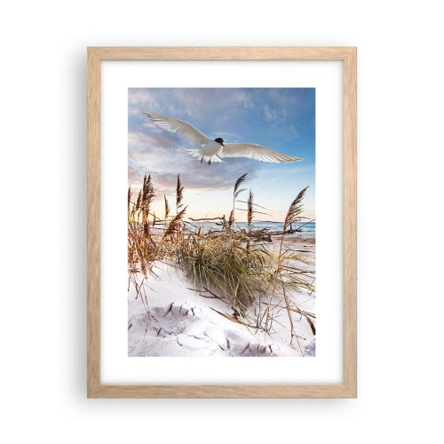 Plakat i ramme af lyst egetræ - Vind fra havet - 30x40 cm