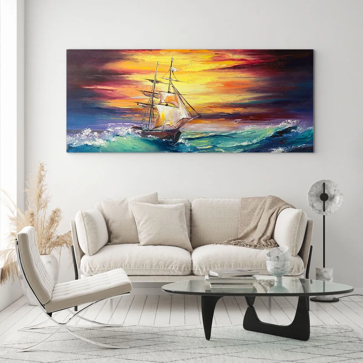 Billede på glas - At trodse bølgerne - 90x30 cm