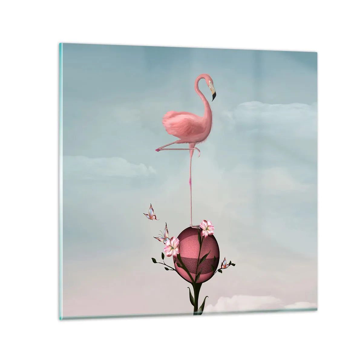 Billede på glas - Basketball allegori - 40x40 cm