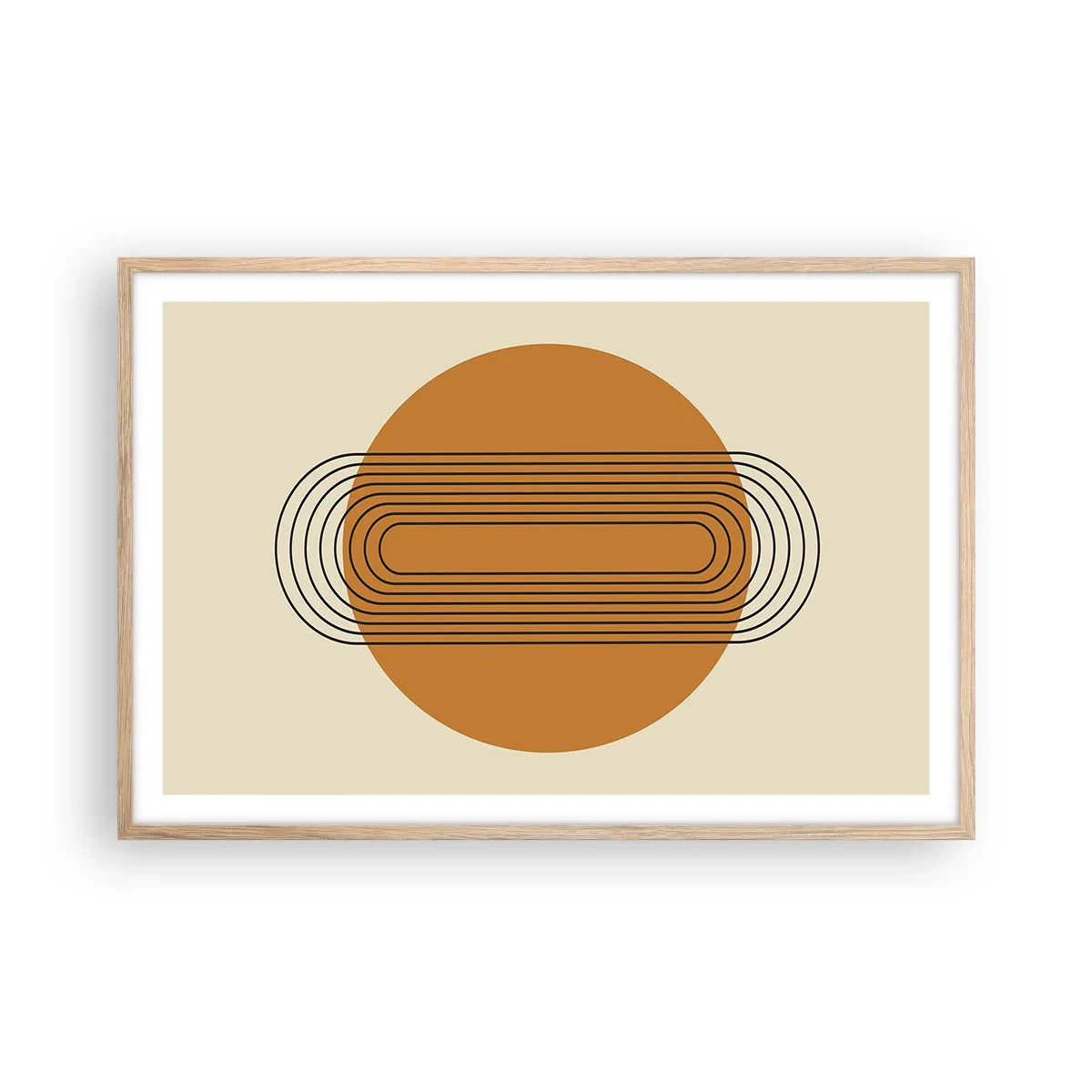 Plakat i ramme af lyst egetræ - Den perfekte plan - 91x61 cm