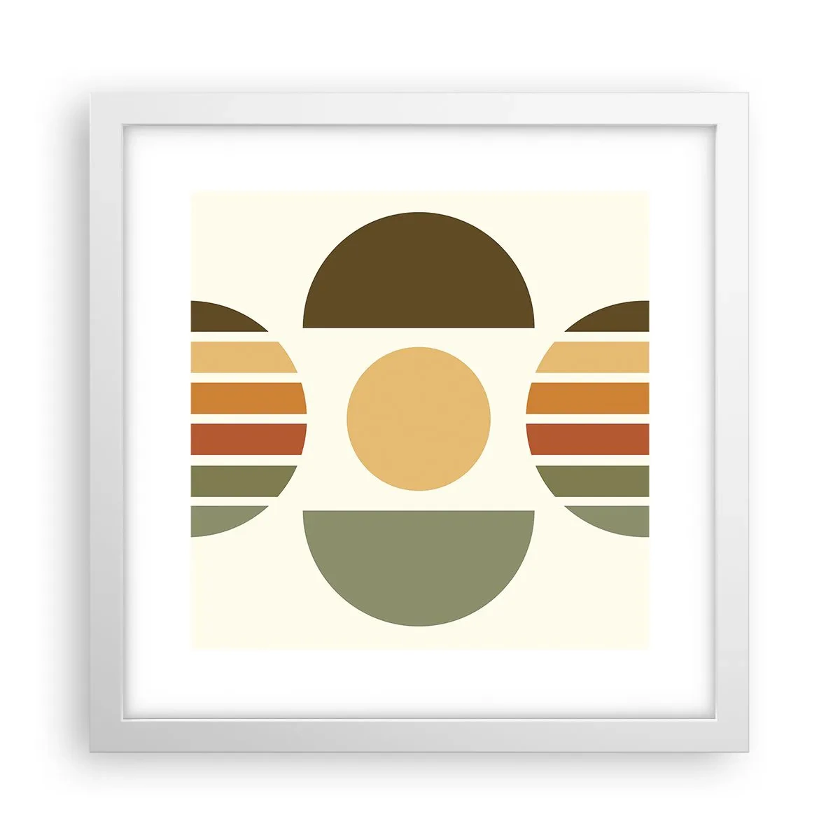 Plakat i hvid ramme - I jordfarver - 30x30 cm