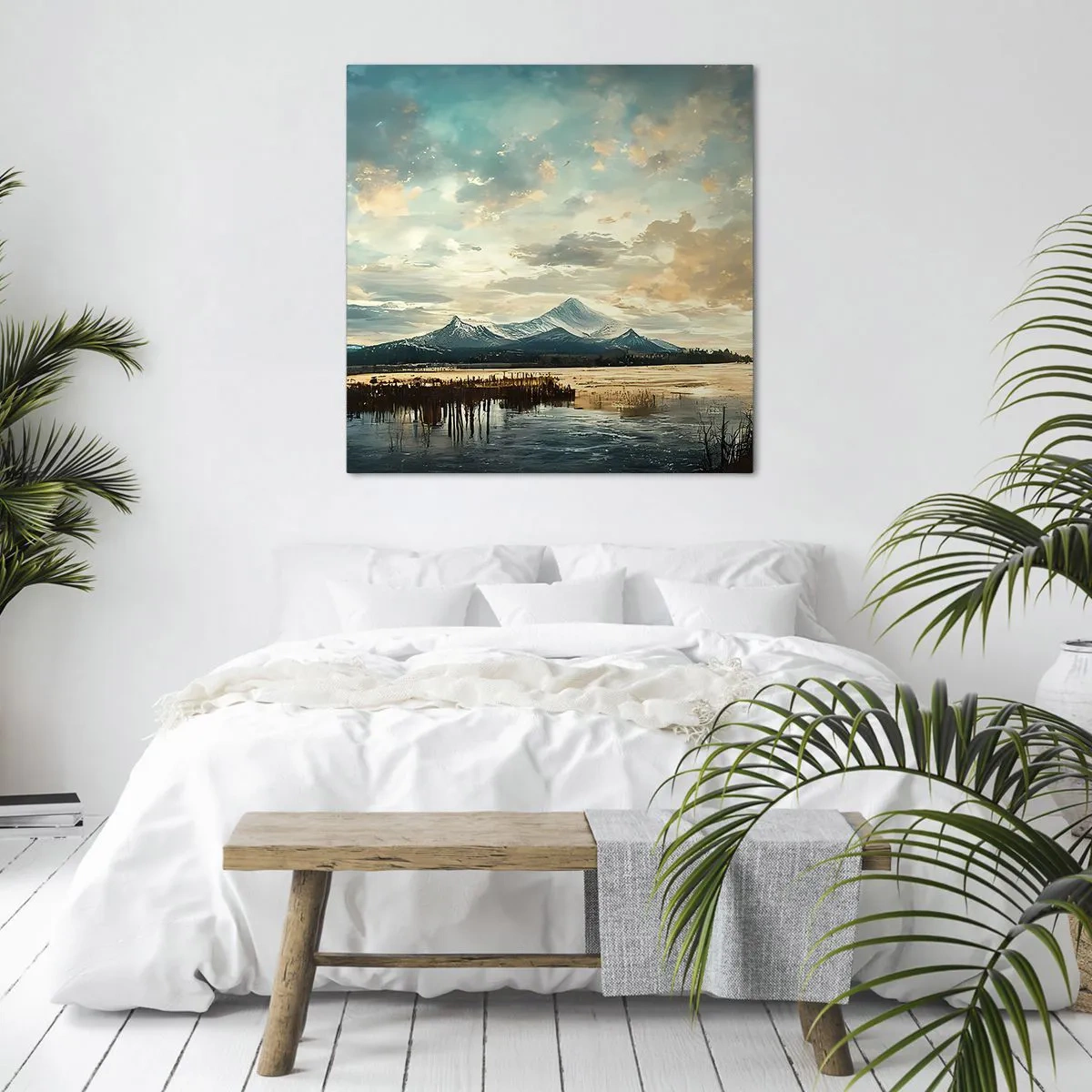 Lærredstryk - Billede på lærred - Under himlens beskyttelse - 30x30 cm