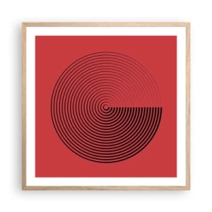 Plakat i ramme af lyst egetræ - Cirkulær bevægelse - 60x60 cm