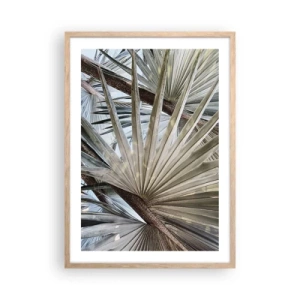 Plakat i ramme af lyst egetræ - Ventilatorer i troperne - 50x70 cm