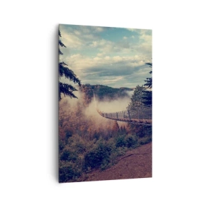 Lærredstryk - Billede på lærred - Over efterårsskoven - 80x120 cm
