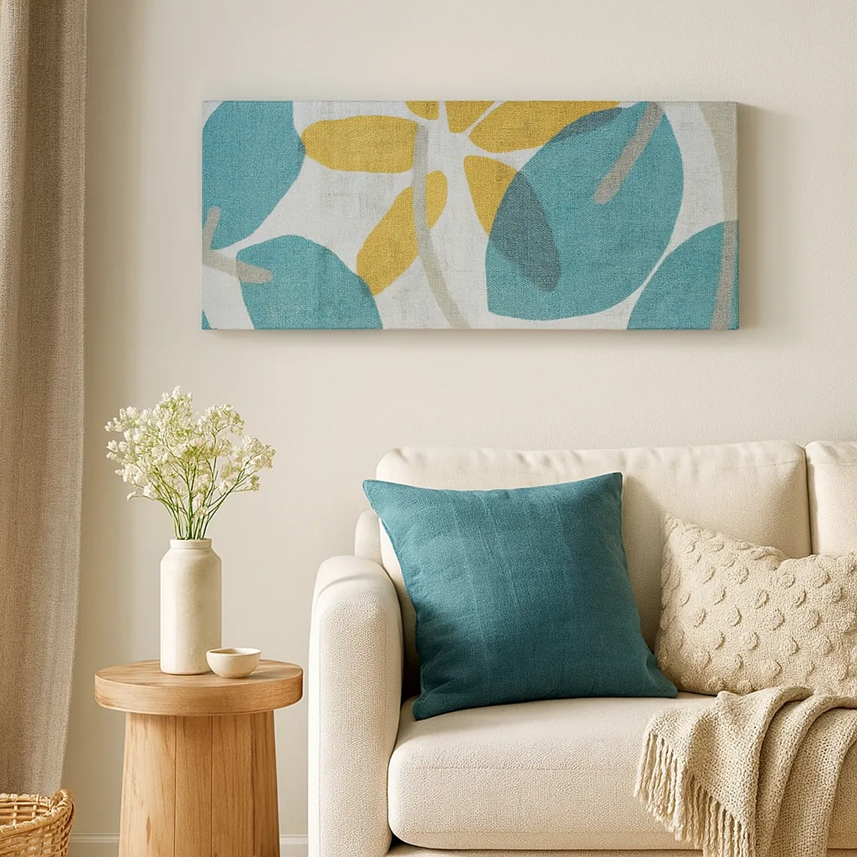 Lærredstryk - Billede på lærred - Blandt azurblå blade - 30x30 cm