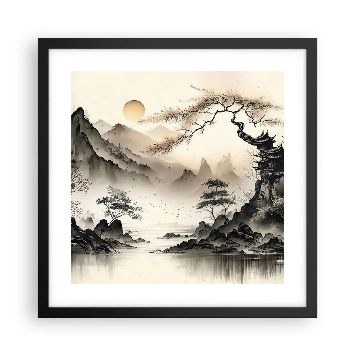 Plakat i sort ramme - Orientens unikke charme - 40x40 cm