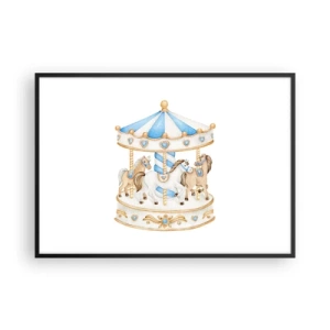 Plakat i sort ramme - Sød barndom - 100x70 cm