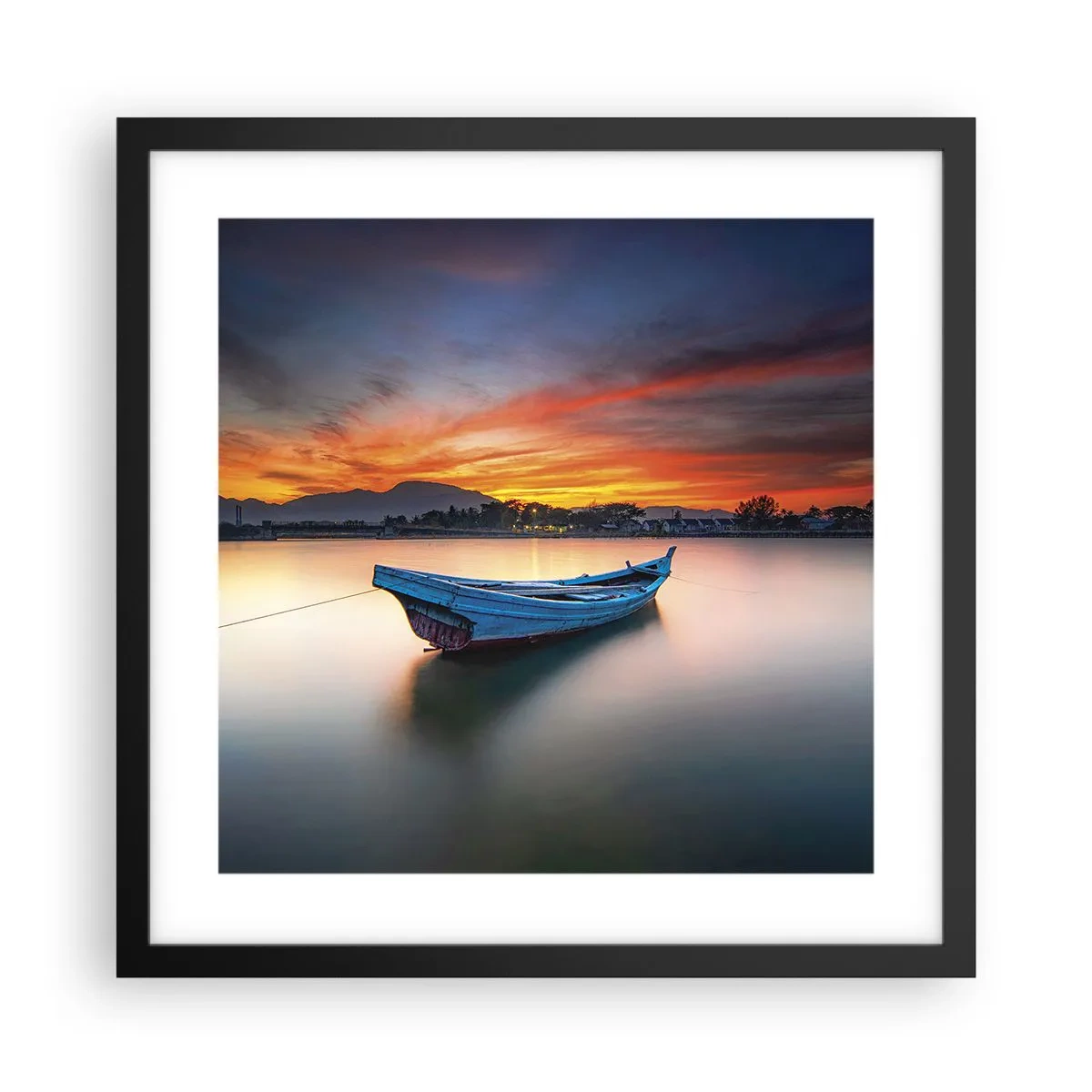 Plakat i sort ramme - En god nat er på vej - 40x40 cm