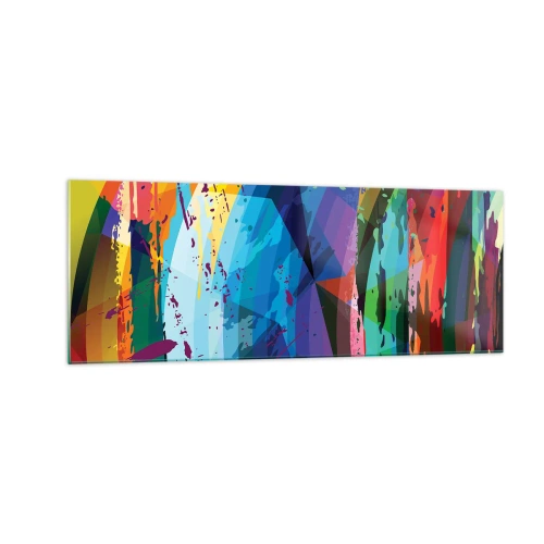Billede på glas - Farverig svimmelhed - 140x50 cm